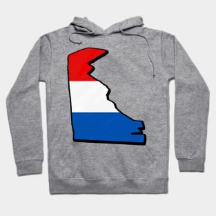 Red, White, and Blue Delaware Outline Hoodie